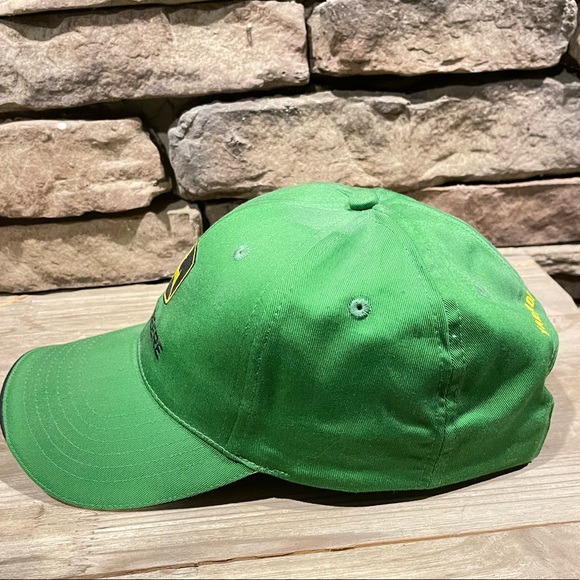 John Deere K Products Hat Cap Green with Yellow Embroidery Yellow Piping - Picture 2 of 6
